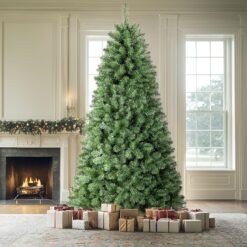 Alternative view of 7.5ft Prelit 350 Warm White Lights 998 Branch Premium Artificial Hinged Christmas Tree-Green