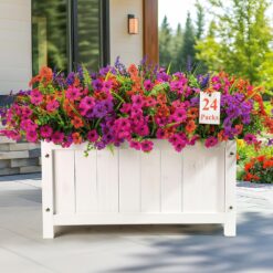 Alternative view of 24 Bundles Artificial Flowers UV Resistant Eucalyptus Violet and Lavender Silk Fake Flowers