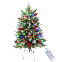 24.5 Inch Lighted Outdoor Christmas Tree with Remote