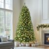 7.5ft Prelit 350 Warm White Lights 998 Branch Premium Artificial Hinged Christmas Tree-Green
