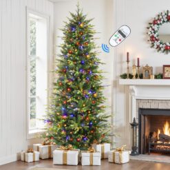 Alternative view of Aspen Slim Noble Fir Christmas Trees with 2 in 1 Warm White&Multi-Color Twinkling Lights
