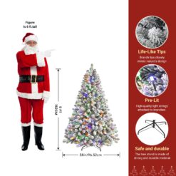 Alternative view of 5ft Pre-lit Flocked Spruce Artificial Christmas Tree with 250  Multi-Color Lights