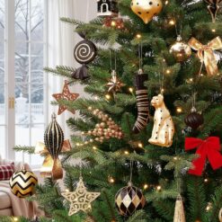 Alternative view of 145pcs Gold and Black Christmas Balls Ornaments Set