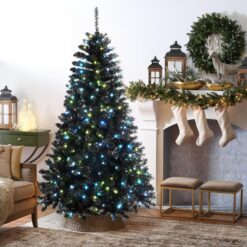 Alternative view of 4ft Black Artificial Hinged Christmas Tree with 170 RGB Lights and Remote