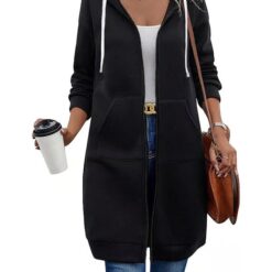 Women Casual Zip up Polyester Hoodies